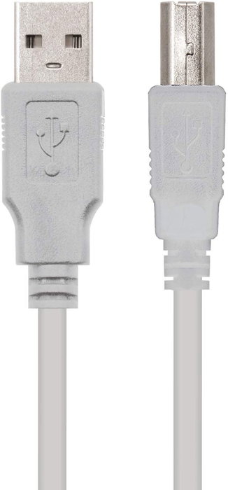 Nanocable Cable USB 2.0 para Impresora Tipo A-B Macho, 1.8m, Beige Nanocable Cable USB 2.0 para Impresora Tipo A-B Macho, 1.8m, Beige